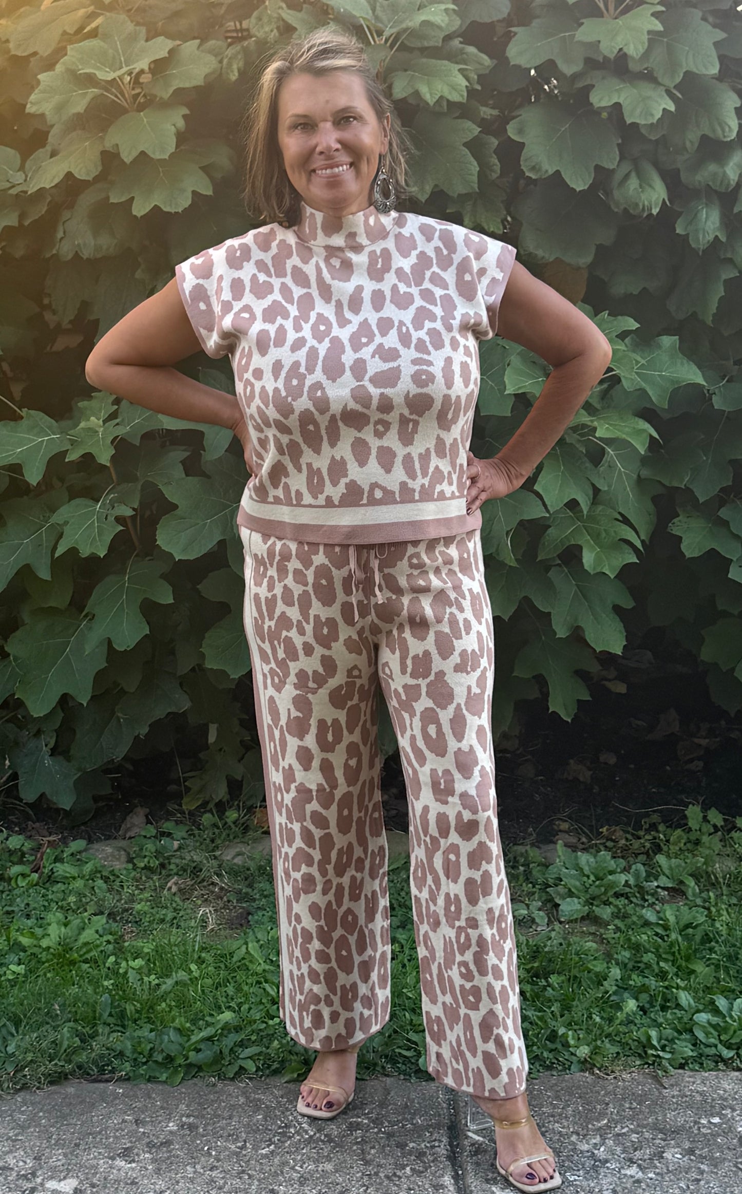 Animal Print Sweater Set