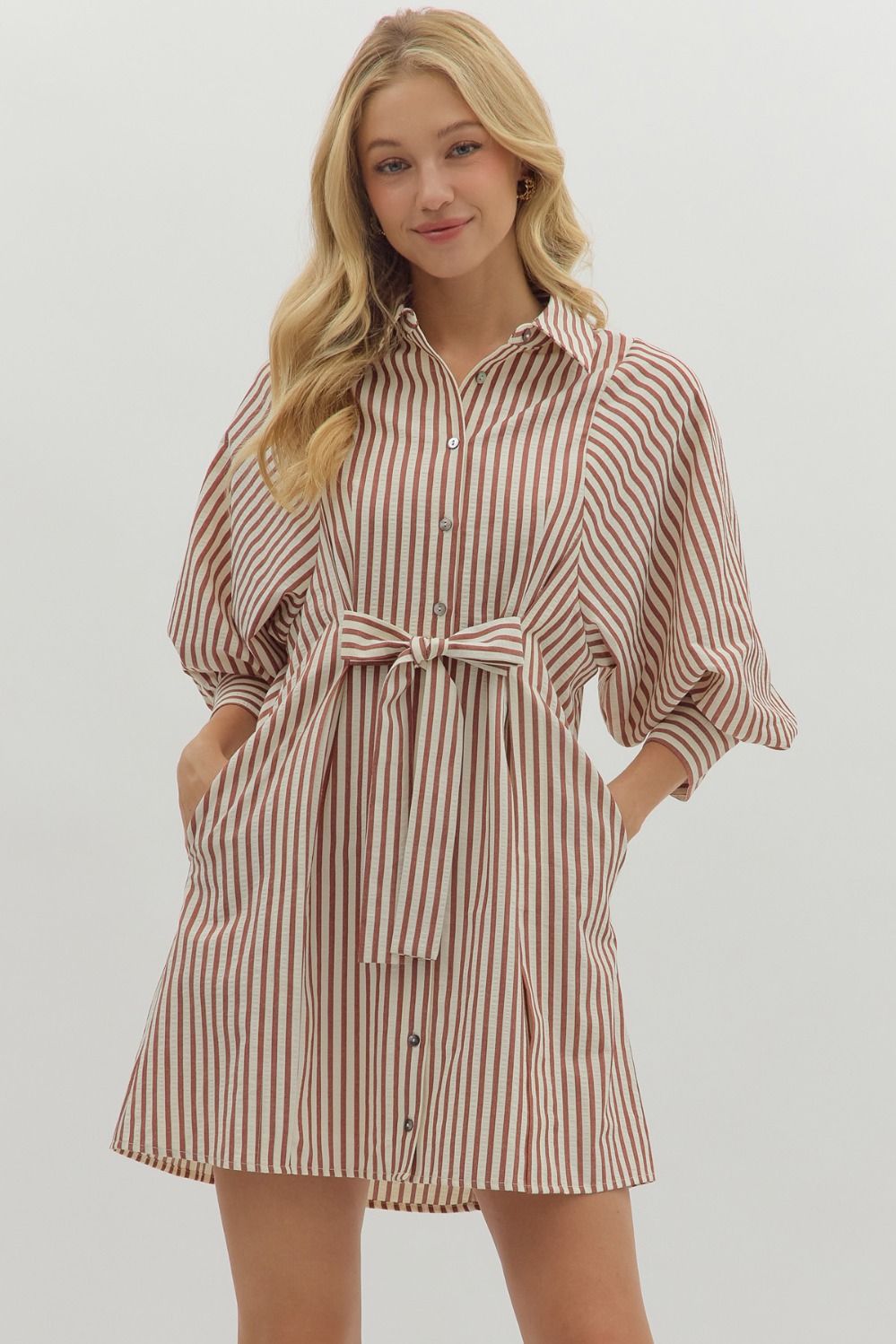 Red Brick Tie Dress