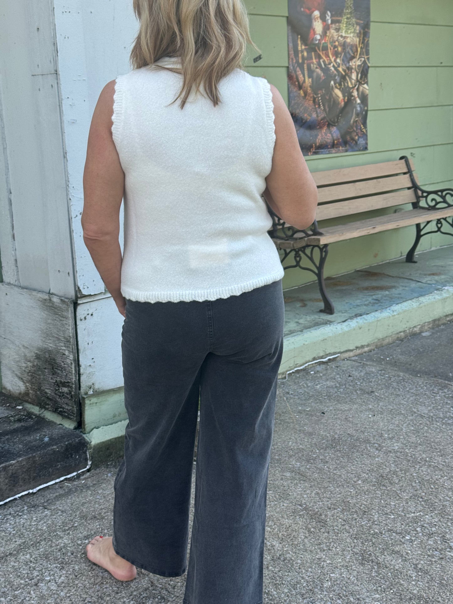 Black Faded Washed Pants