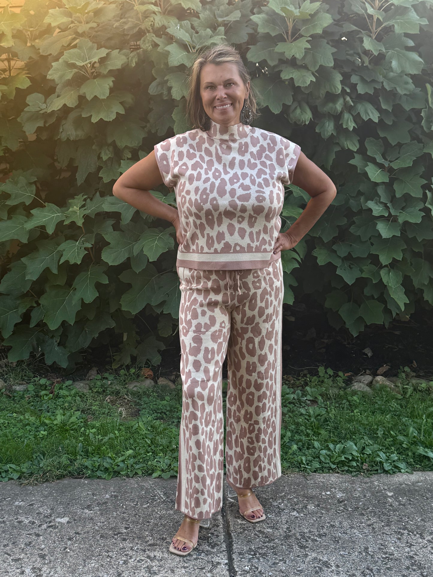 Animal Print Sweater Set