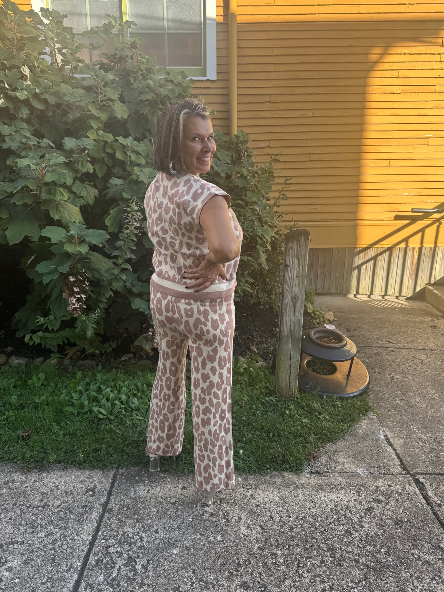 Animal Print Sweater Set