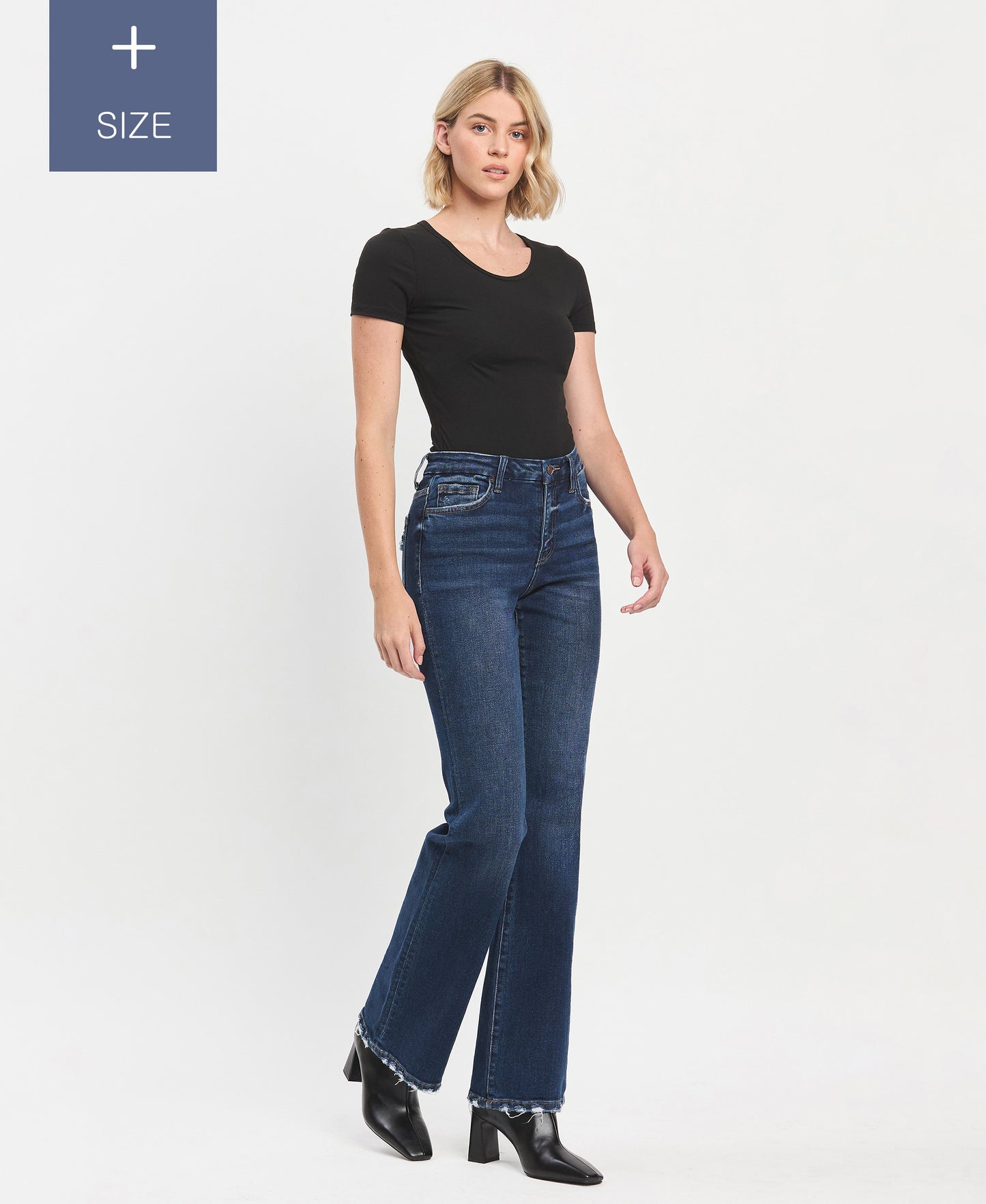 VERVET PLUS SIZE HIGH RISE RELAXED FLARE JEANS