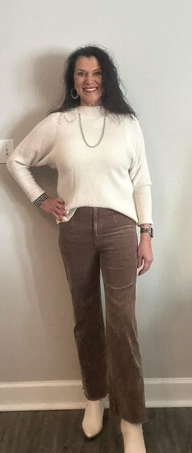 Mineral Washed Raw Edge Hemline Corduroy Pants
