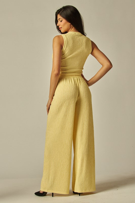 Crinkle Textured 2-pc. Cropped Lounge Set (multiple colors)