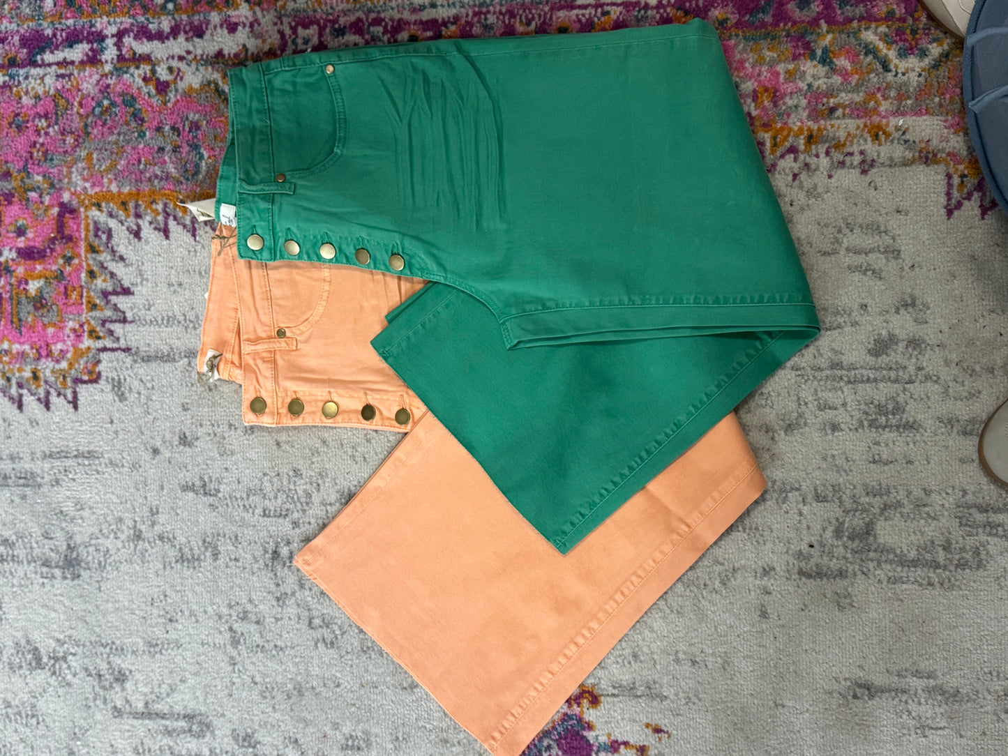 Wide Leg, Cropped, Button Fly