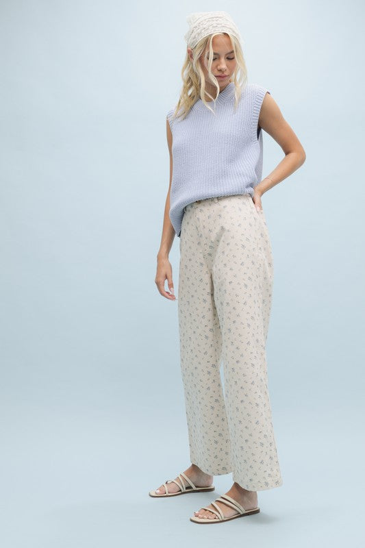 Blue Floral Pants