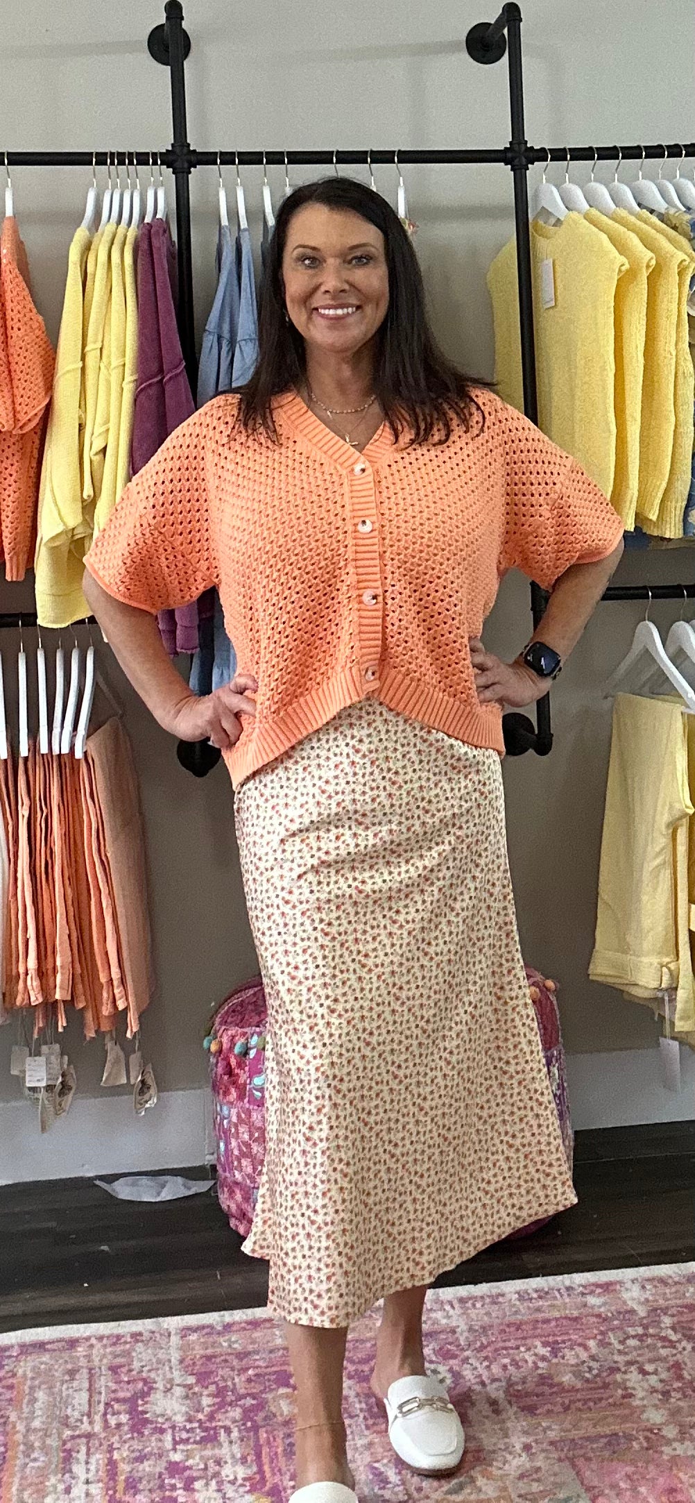 Sunkist Satin Midi Skirt