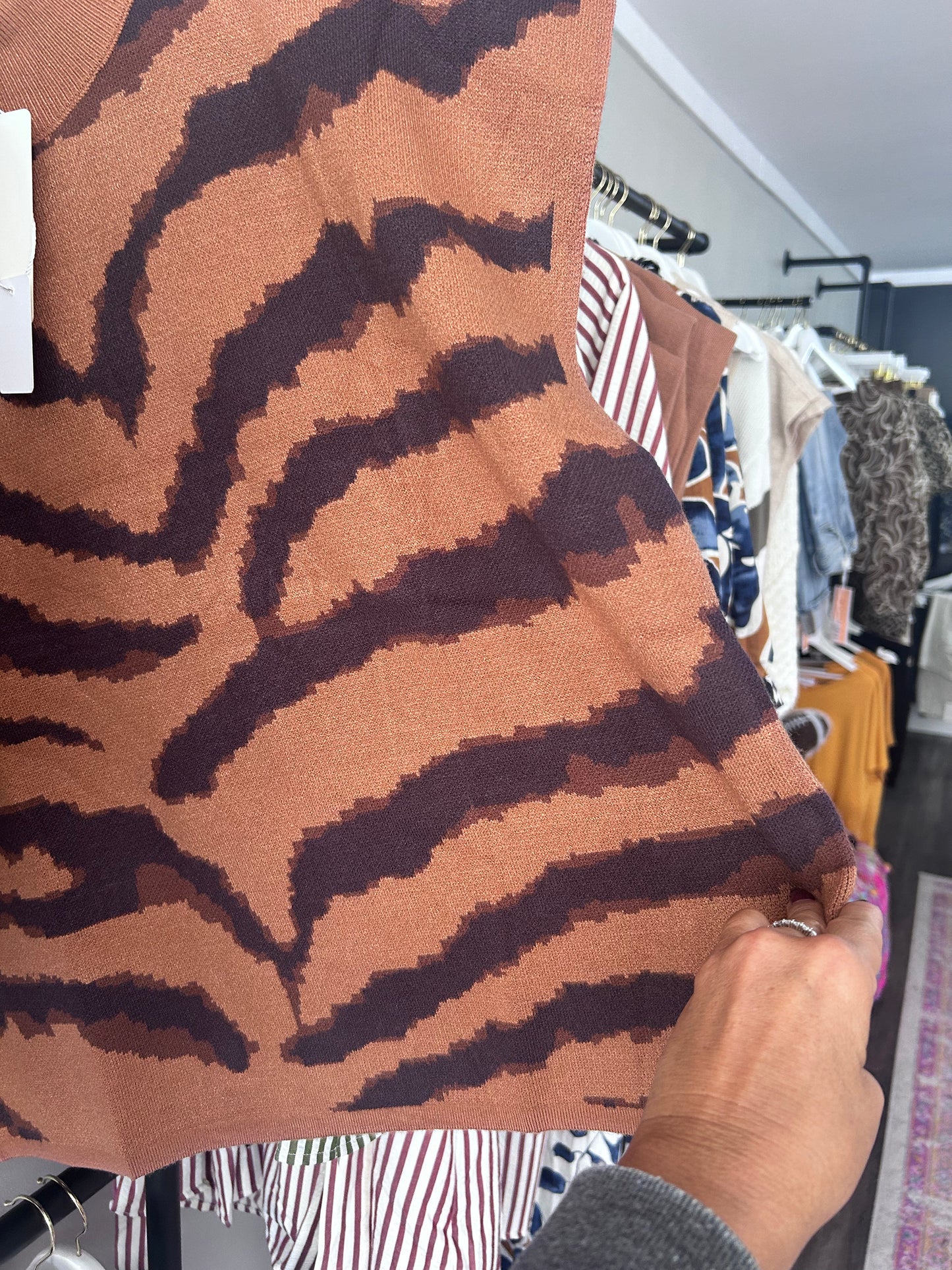 Camel Animal Print Sweater