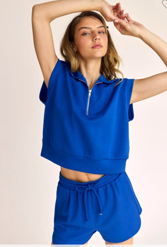 Scuba 1/2 zip short set