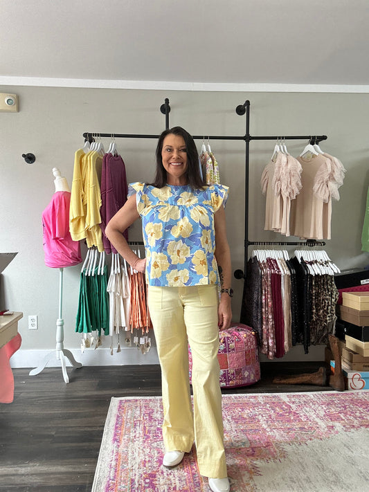 Pale Yellow Linen pants