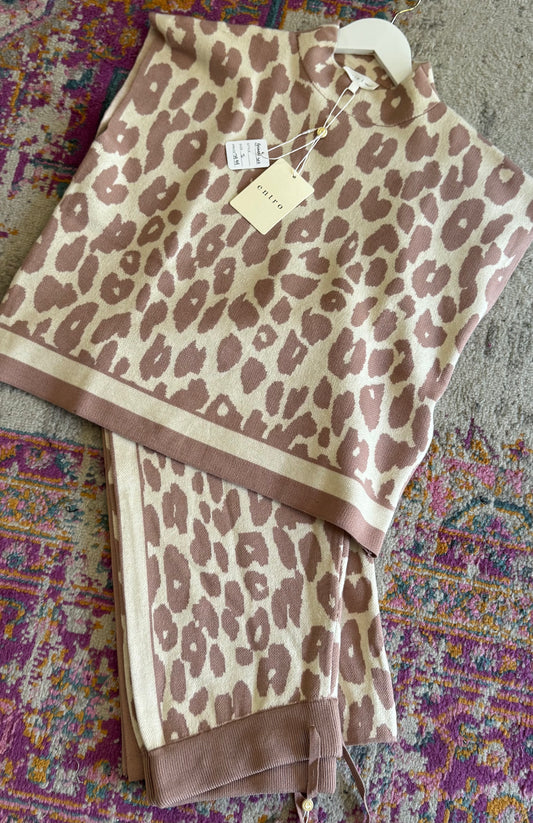 Animal Print Sweater Set