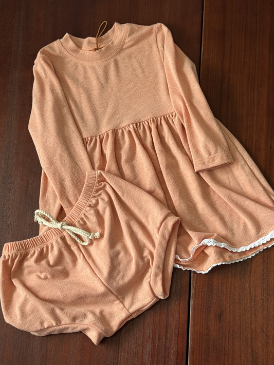 Infant Peach Dress with Bloomers