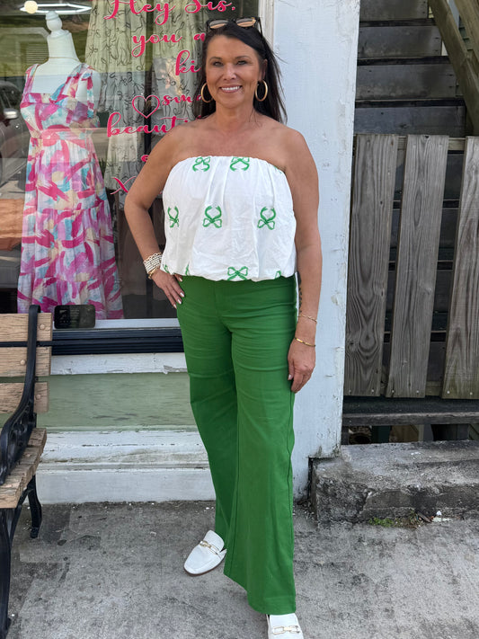 High waist straight pants
