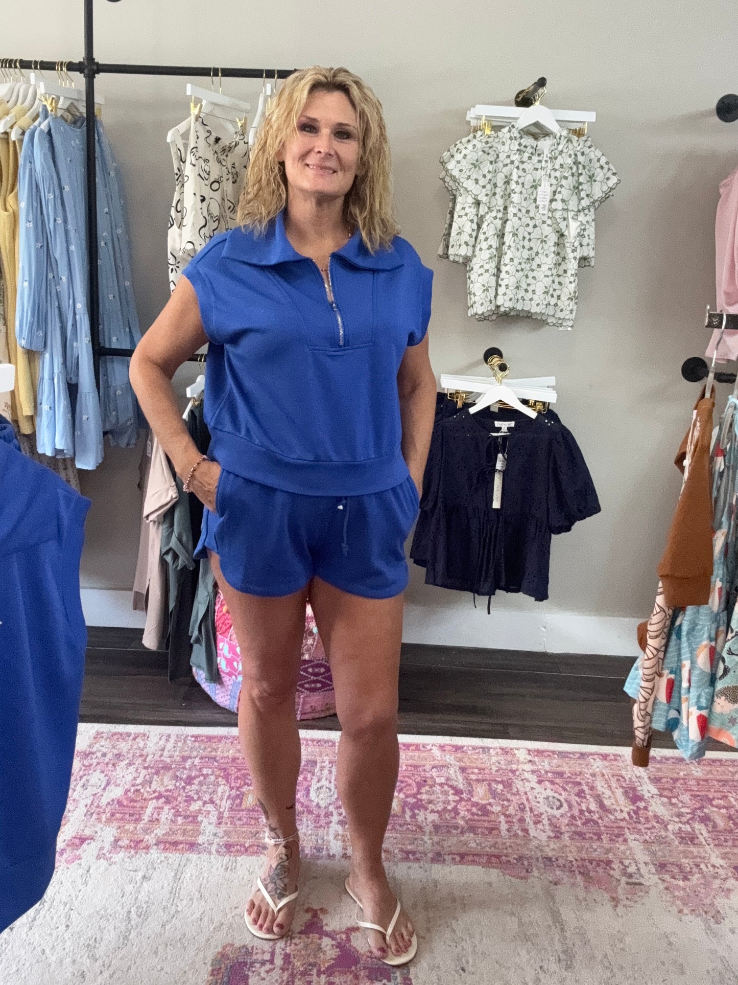 Scuba 1/2 zip short set