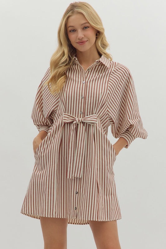 Red Brick Tie Dress