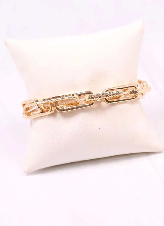 Ursula Stretch Link Bracelet Gold