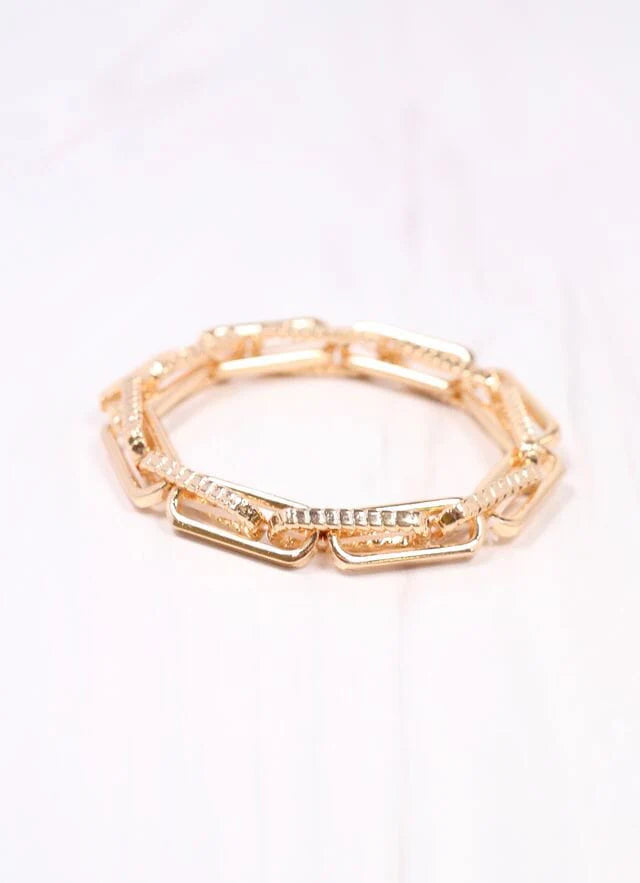 Ursula Stretch Link Bracelet Gold