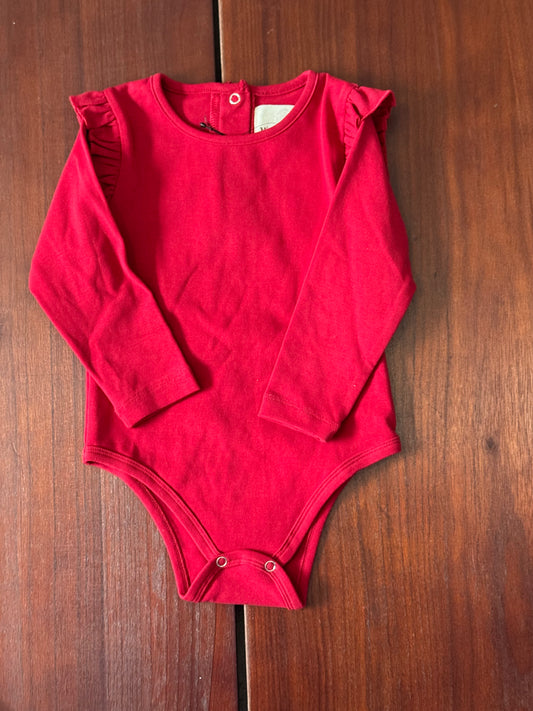 Infant Red Long Sleeve Onesie