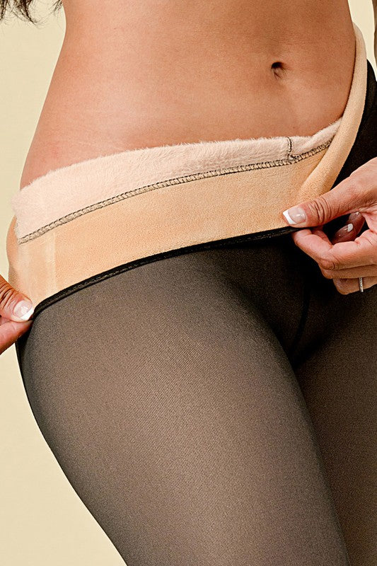 Brown Fleece Lined Pantyhose