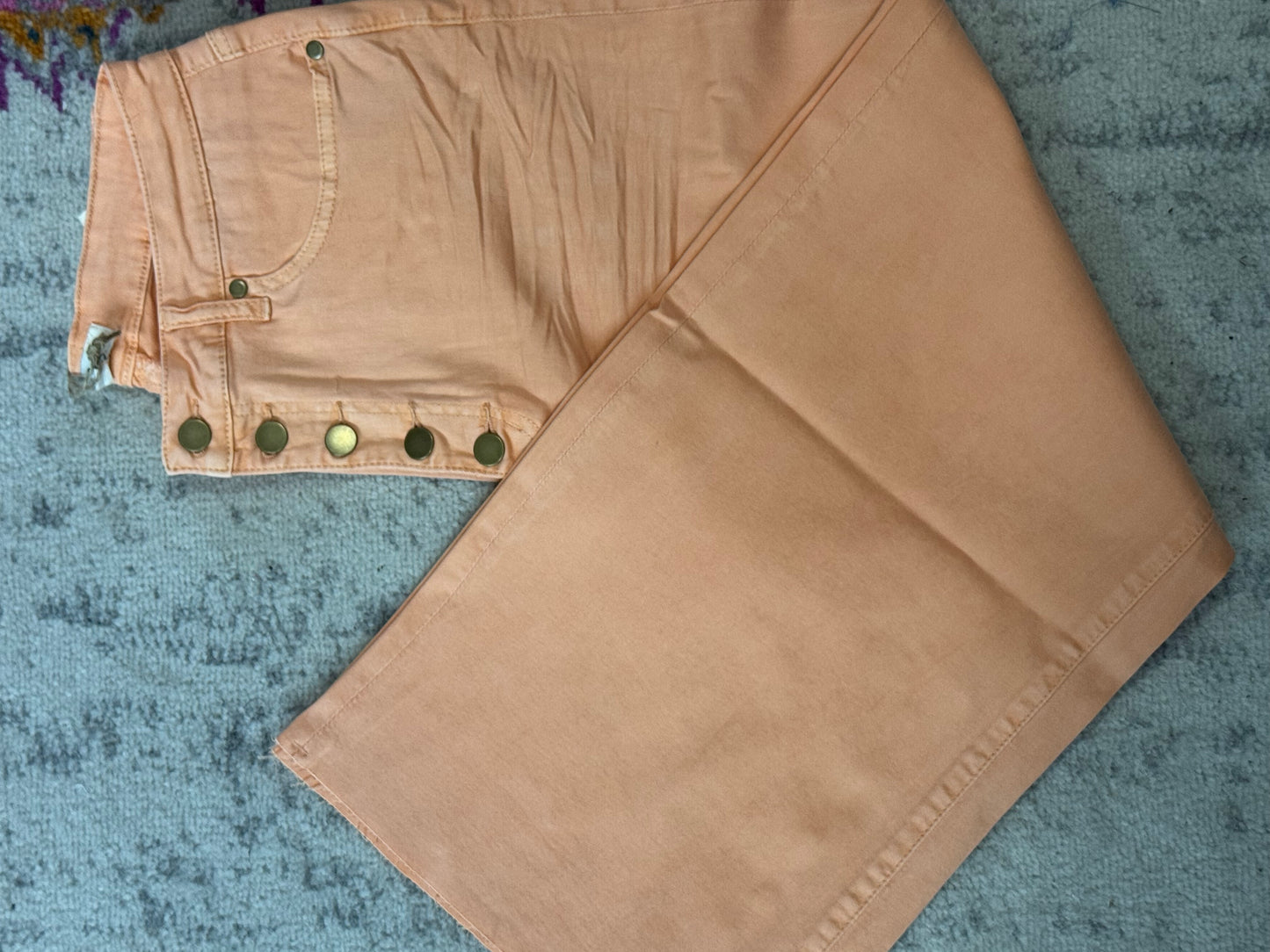 Wide Leg, Cropped, Button Fly