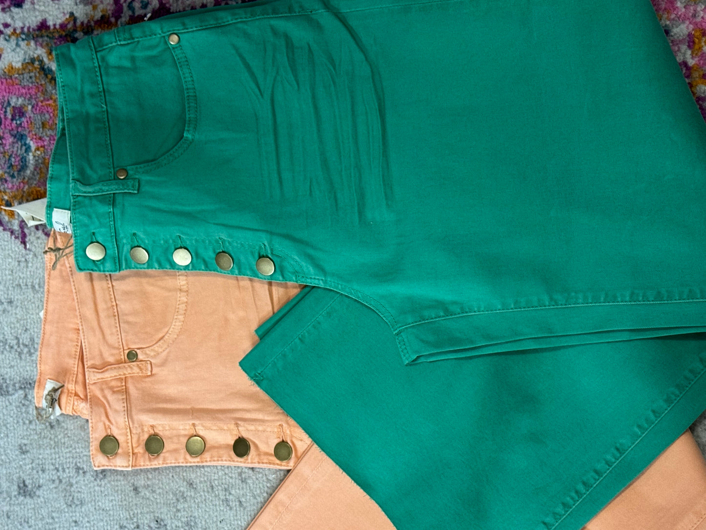 Wide Leg, Cropped, Button Fly