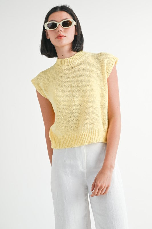 Pale Yellow Sleeveless Sweater
