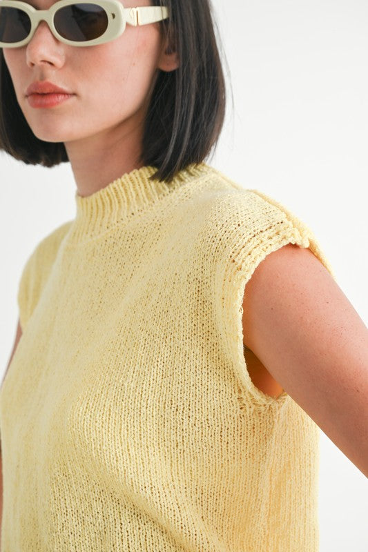 Pale Yellow Sleeveless Sweater