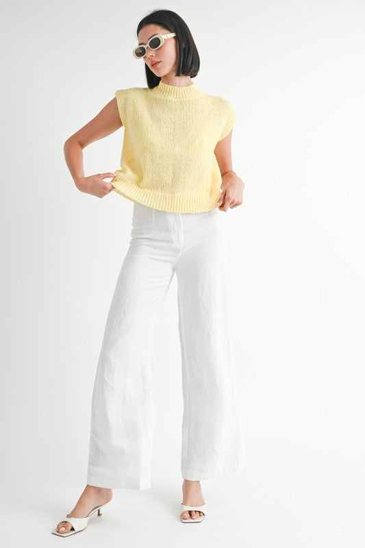 Pale Yellow Sleeveless Sweater