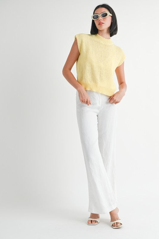 Pale Yellow Sleeveless Sweater
