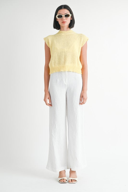 Pale Yellow Sleeveless Sweater