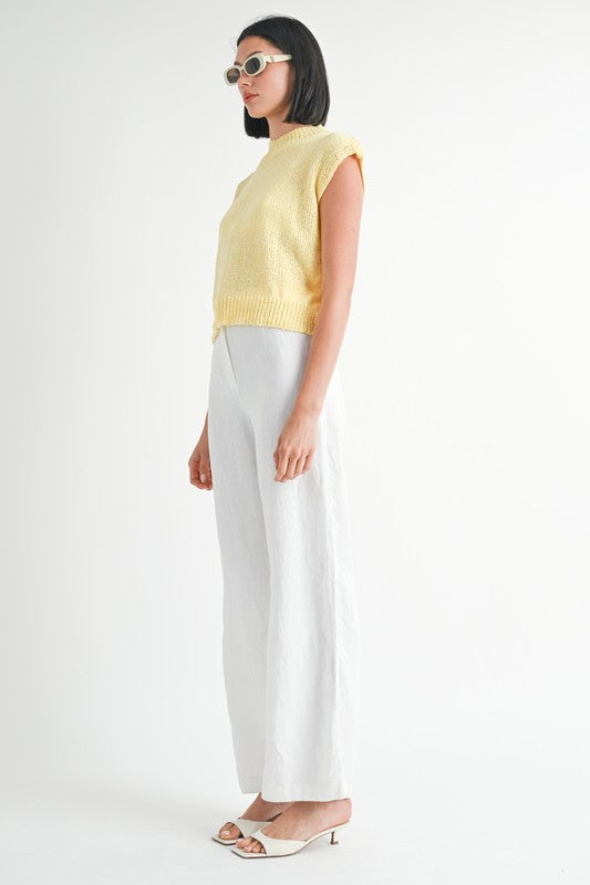 Pale Yellow Sleeveless Sweater