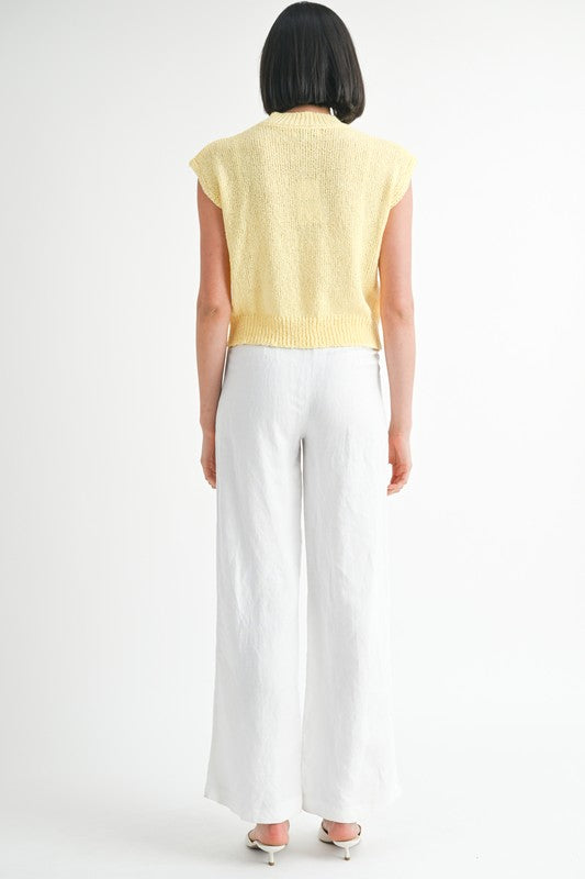 Pale Yellow Sleeveless Sweater