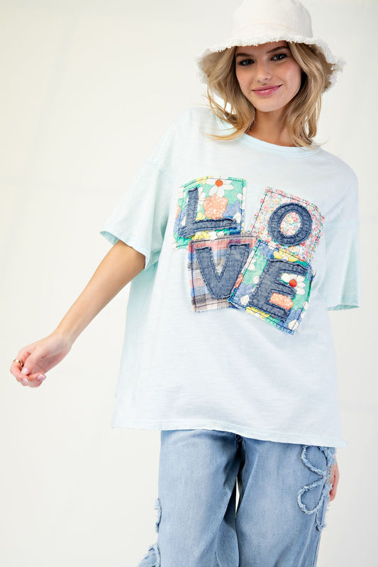 LOVE patchwork T-Shirt (multiple colors)