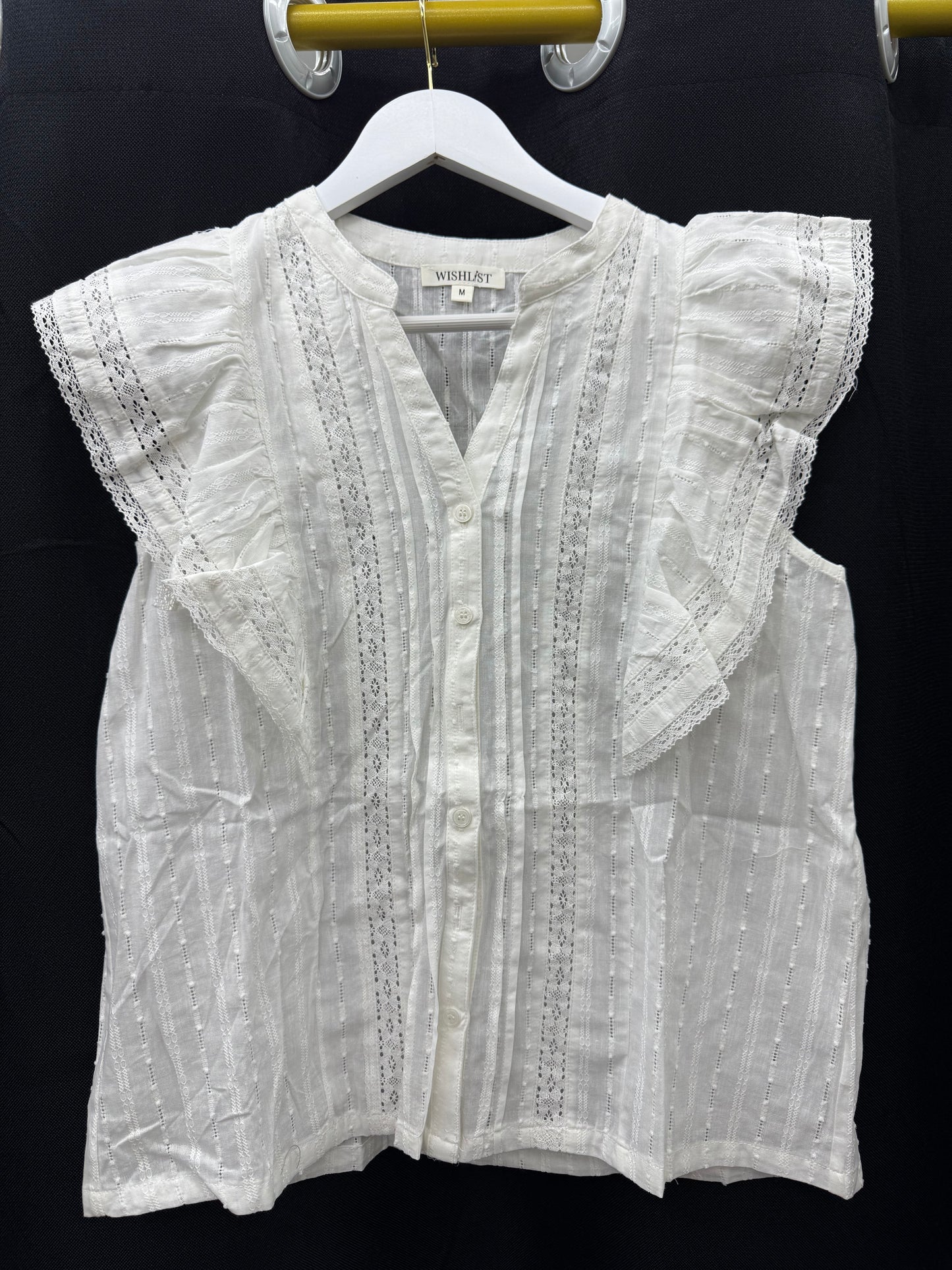 Lace Trim Detail Button Up Blouse