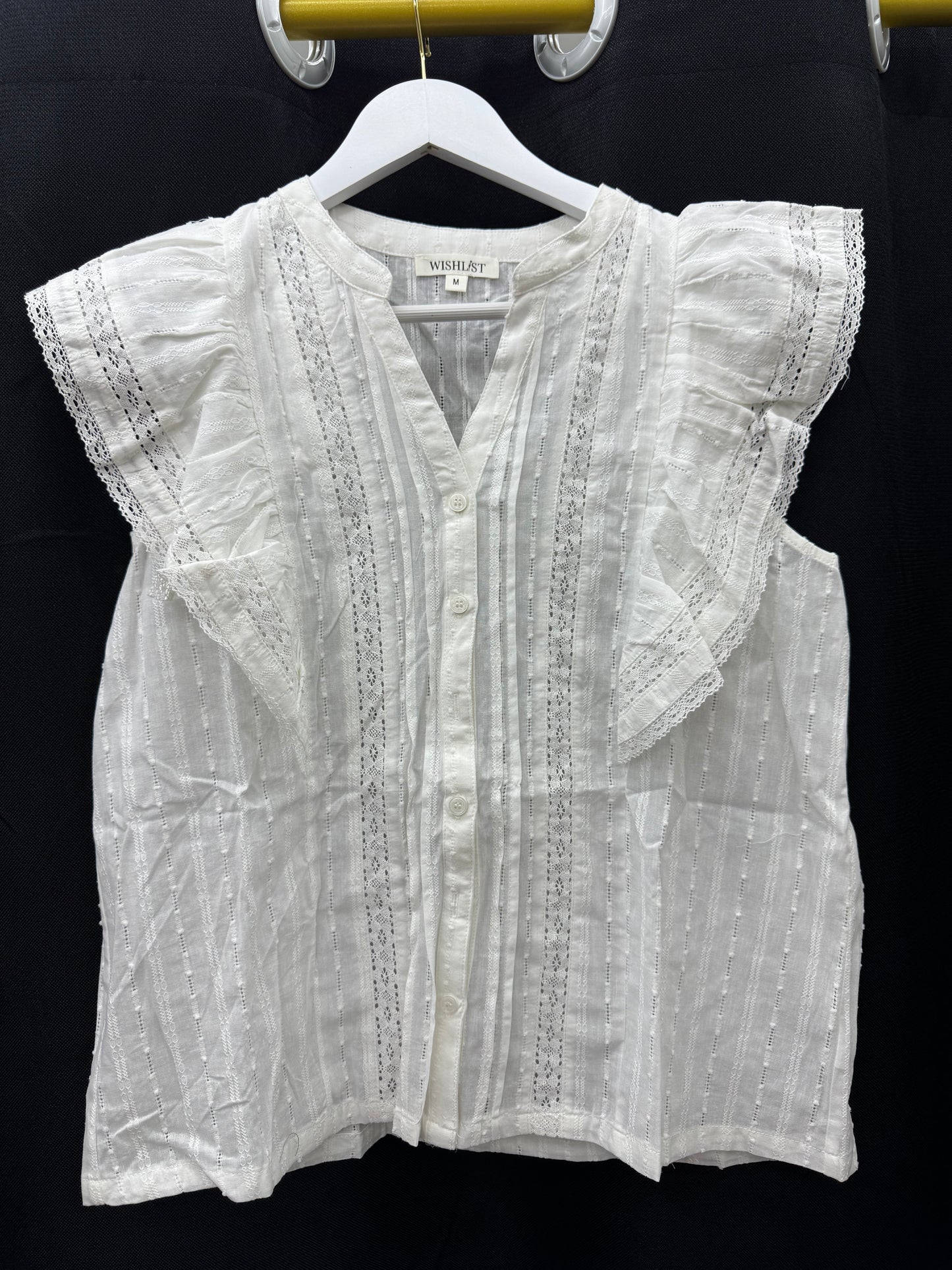 Lace Trim Detail Button Up Blouse