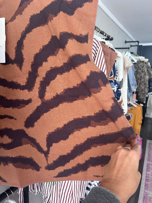 Camel Animal Print Sweater