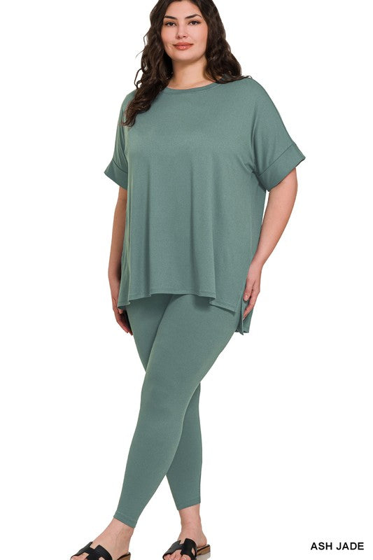 Plus Size Buttery Soft 2-Pc. Pant Set